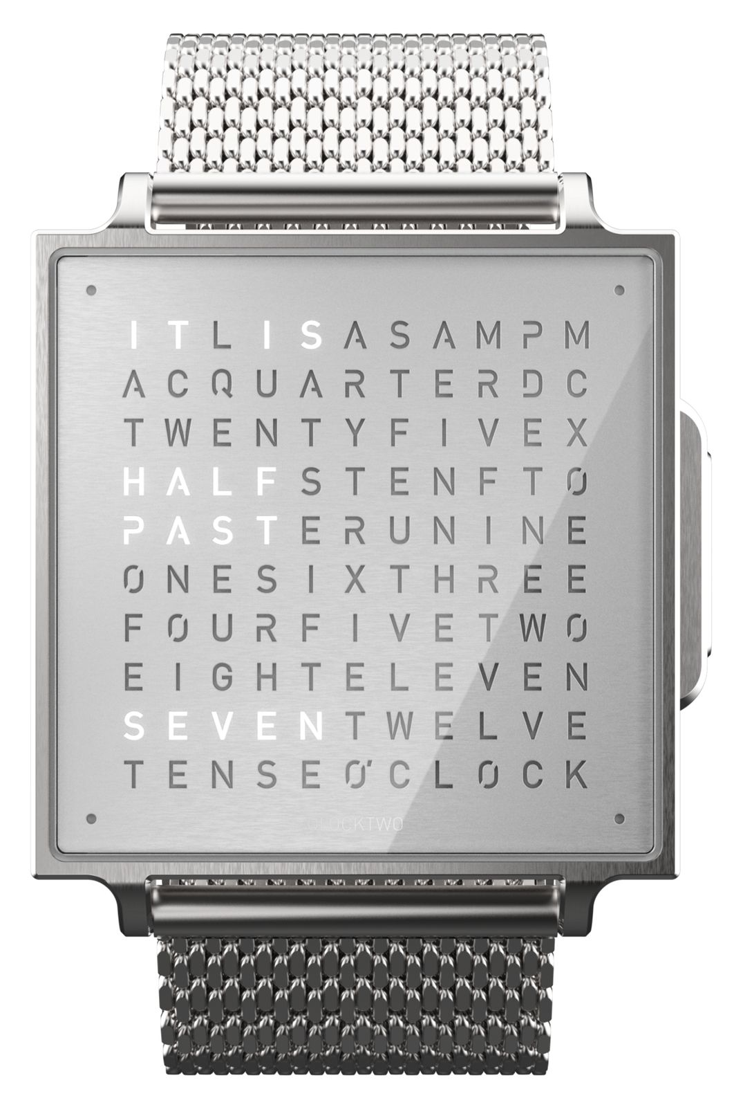 QLOCKTWO QW38EN3BRBMBRN W Fine Steel – English (38mm) Silver Watch