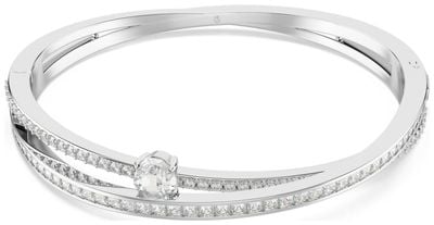Swarovski Hyperbola Bangle White Crystals Rhodium Plated Size Small 5691224