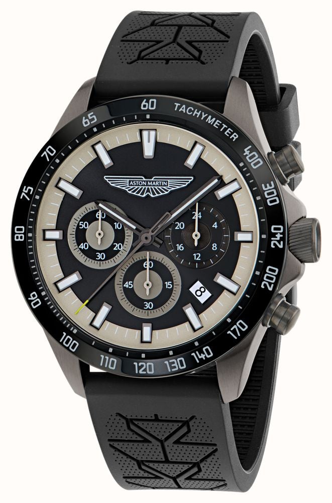 Aston Martin SPT Icon Quartz Chronograph (44mm) Black Dial / Black Silicone Strap MTIS2S606 - alternate view 2
