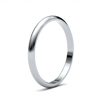 James Moore Wedding Rings | 9ct White Gold | 2mm | Medium | D-Shape | AG_2LMD-9W