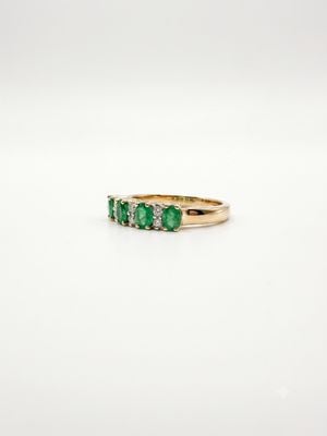 Perfection Diamond 9c Yellow Gold Diamond Emerald Ring GLES163-7