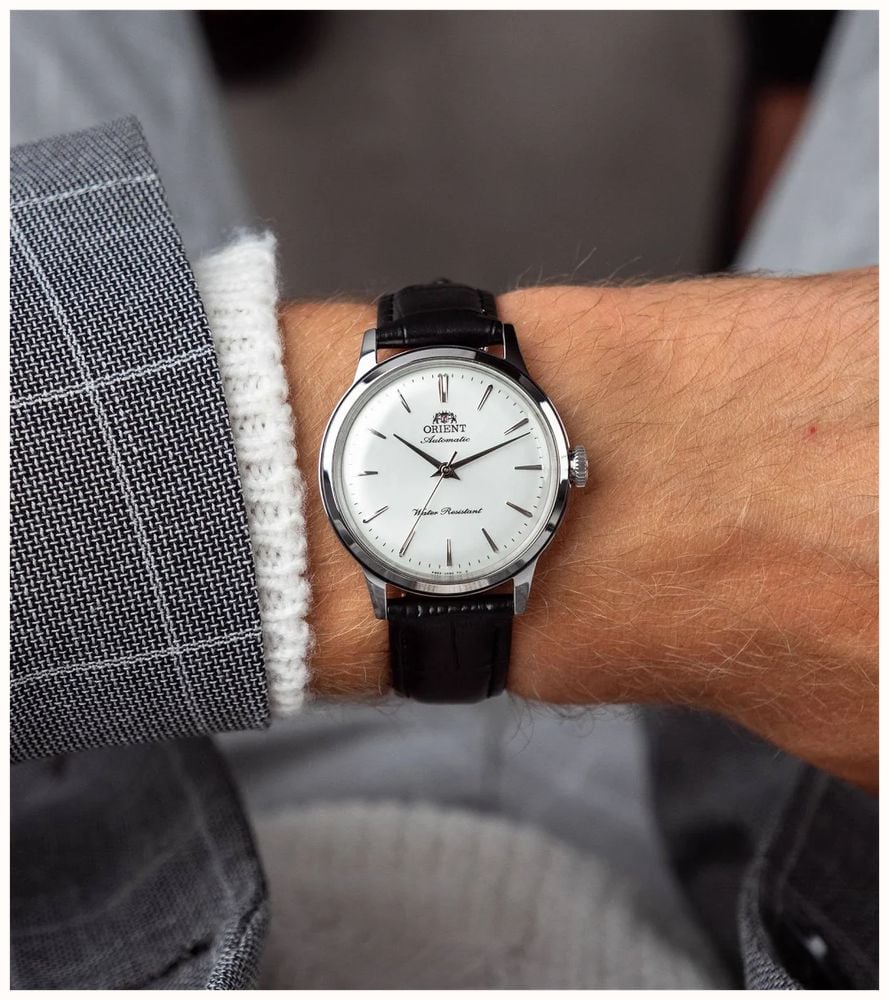 Orient Men's White Dial Automatic Black Leather Strap RA-BB0103S30B - alternate view 6