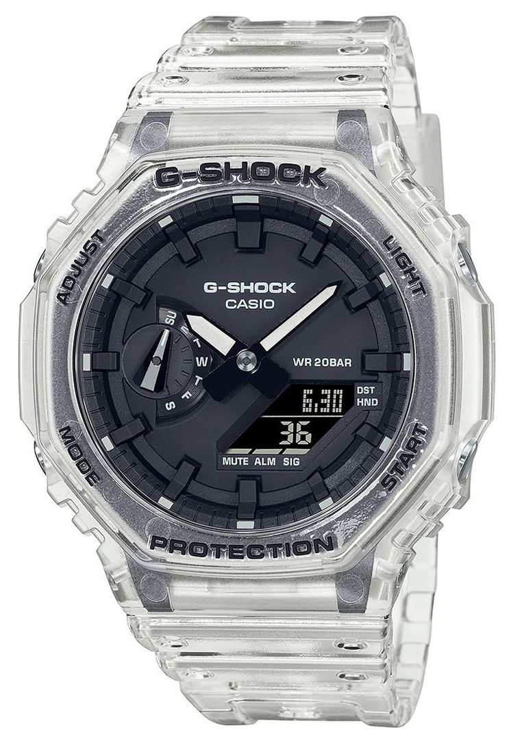 Casio GA-2100SKE-7AER G-Shock Skeleton Series Clear Case and Watch