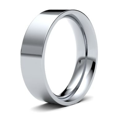 James Moore Wedding Rings | 9ct White Gold | 6mm | Heavy | Flat Court | AG_6GHE-9W