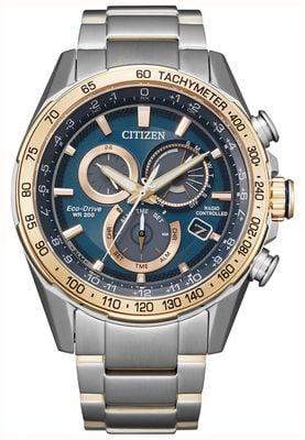 Citizen Eco-Drive Perpetual Chrono A.T Radio Controlled (43mm) Blue Dial / Stainless Steel Bracelet CB5916-59L