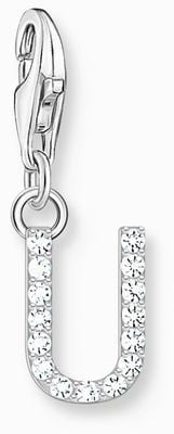 Thomas Sabo Charm Pendant Letter U With White Stones Sterling Silver 1958-051-14