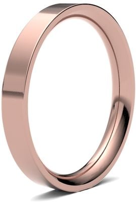 James Moore Wedding Rings | 9ct Rose Gold | 2.5mm | Heavy | Flat Court | AG_2.5GHE-9R