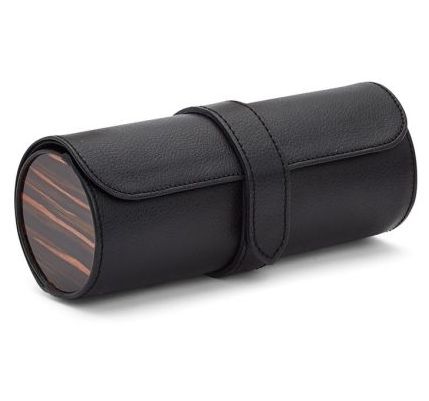 WOLF 477856 Wolf Roadster Black Leather Watch Storage Roll Jewellery