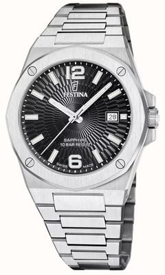 Festina Swiss Made Vallée Quartz (42mm) Black Dial / Stainless Steel Bracelet F22000/4