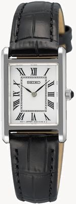 Seiko Classic Dress (19.6mm) White Dial / Black Leather Strap SWR107P1