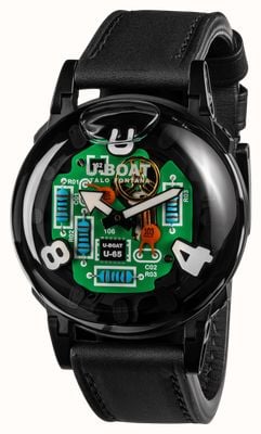 U-Boat U-65 TEK PVD (44mm) PCB Circuit Effect Dial / Black Leather Strap Watch 3365