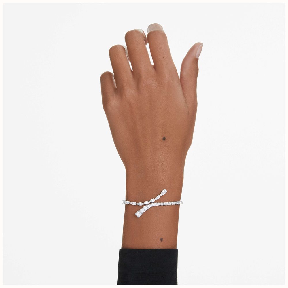 Swarovski Matrix Bracelet White Crystals Rhodium Plated 5693154 - First ...