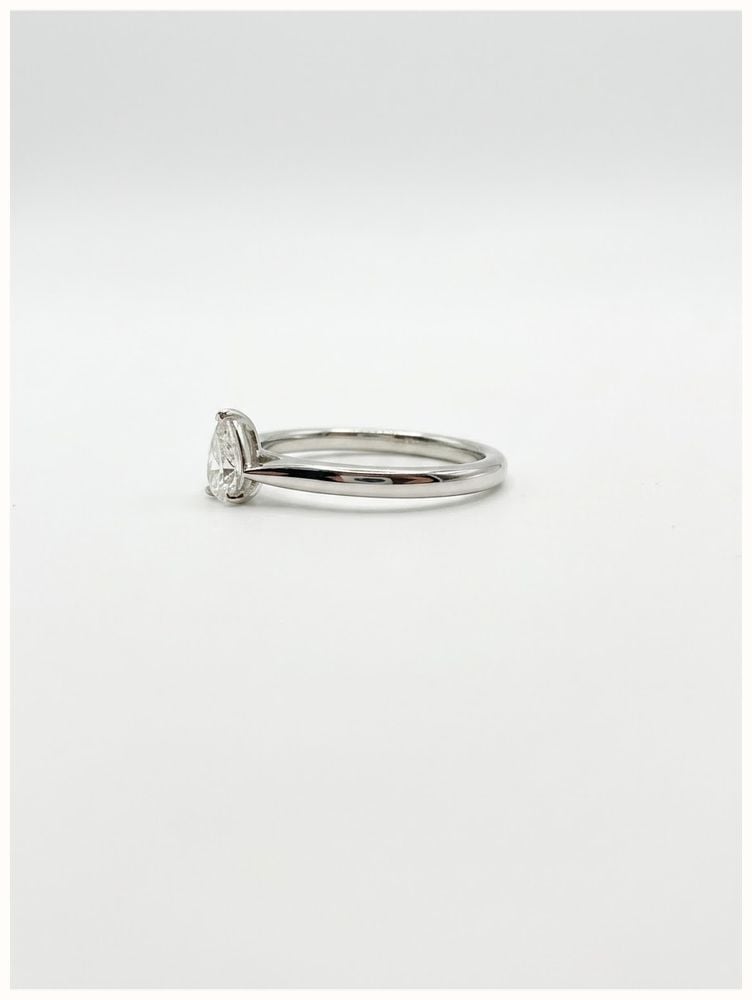 0.29ct Pear Natural Diamond Platinum Solitaire Ring J65914 - alternate view 2