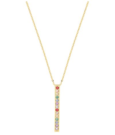 Treasure House NK420 9ct Yellow Gold Rainbow Bar Charm Jewellery