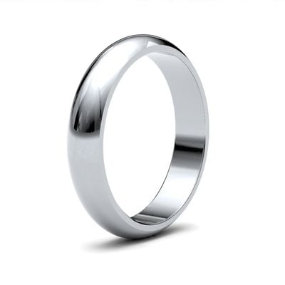 James Moore Wedding Rings | 9ct White Gold | 4mm | Medium | D-Shape | AG_4LMD-9W