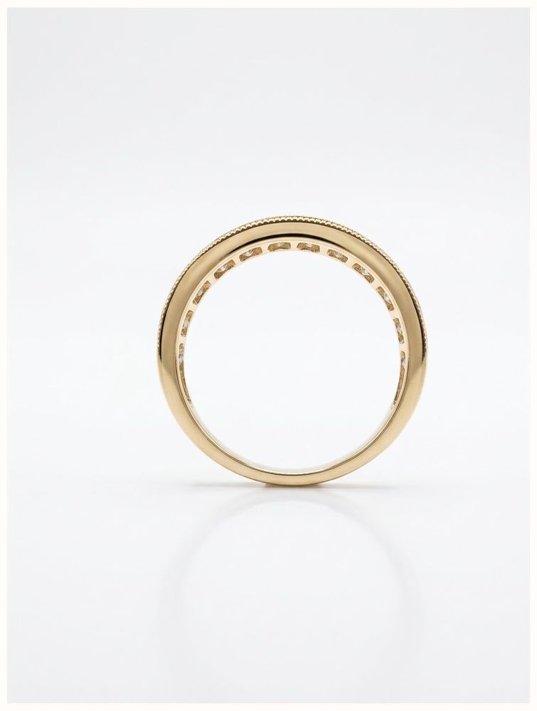 1.03ct Round Brilliant Natural Diamond 9ct Yellow Gold Half Eternity Ring J82244 - alternate view 3