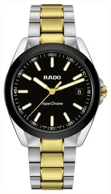 RADO HyperChrome Quartz (41.5mm) Black Dial / Two-Tone Stainless Steel Bracelet R32280153