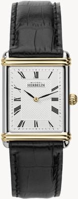 Herbelin Men's Art Deco Black Leather Strap 17468T08