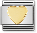 Nomination Classic Heart 18ct Gold & Steel Charm 030116/02