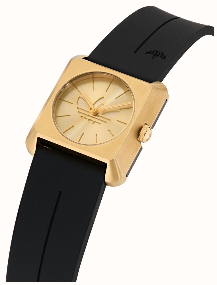 Adidas RETRO POP FOUR (31mm) Gold Dial / Black Silicone Strap AOSY26503 - alternate view 2