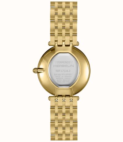 Herbelin Epsilon Diamond Quartz (28mm) Gold Sunray Dial / Gold PVD Stainless Steel Bracelet 17116BP1N68Y83 - alternate view 3