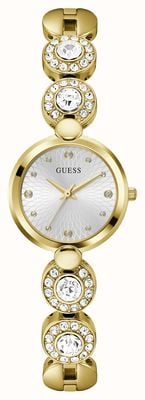 Guess Women's STARDOM (26mm) Silver Dial / Crystal-Set Gold-Tone Stainless Steel Bracelet GW0757L2