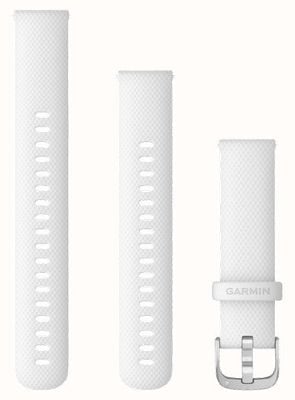 Garmin Quick Release Strap (18mm) White Silicone / Silver Hardware - Strap Only 010-12932-0B