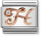 Nomination Classic Letter H 9ct Rose Gold & Steel Charm 430310/08
