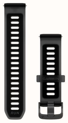 Garmin Quick Release Bands (20mm) Translucent Black/Black Silicone with Slate Hardware - Strap Only 010-11251-AQ