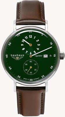 Bauhaus Classic Automatic Regulator (41mm) Green Dial / Brown Leather Strap 21264