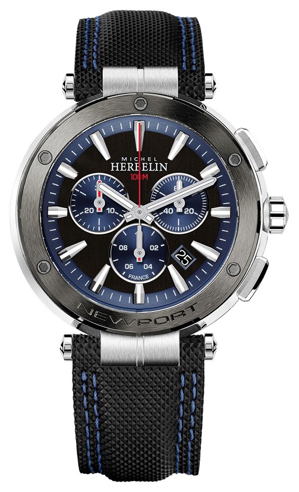 Herbelin 37688AG65 Newport Chronograph (43mm) Blue & Black Watch