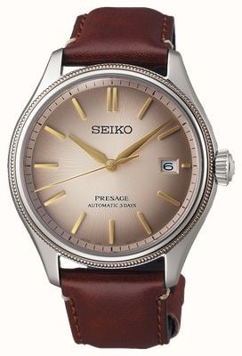 Seiko Presage Classic Series Limited Edition (40.2mm) 'Shiracha' Dial / Brown Upcycled Leather Strap SPB529J1