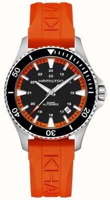 Hamilton Khaki Navy Scuba Automatic (40mm) Black Dial / Tangerine Orange Rubber Strap H82395331