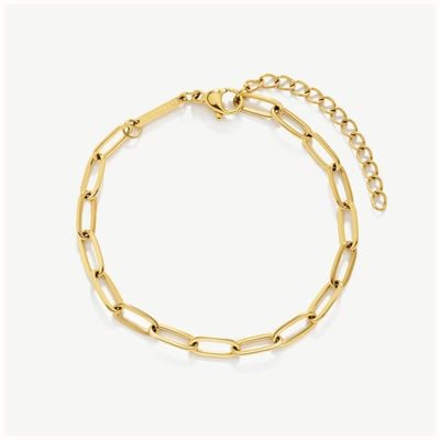 D.LOUISE Gold Tone Stylish Paperclip Bracelet GB-009