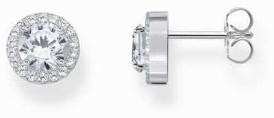 Thomas Sabo Halo Design White Zirconia Sterling Silver Stud Earrings H2304-051-14