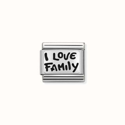 Nomination Composable Classic PLATES OXIDIZED Steel And Silver 925 I LOVE FAMILY 330102/34