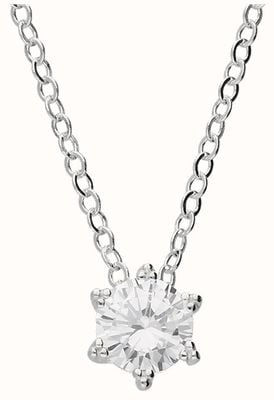 Silver Necklace cubic zirconia solitaire H5794/S