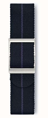 Elliot Brown Black & Blue Pinstripe Webbing Strap Only (22mm) Bead Blasted Steel Buckle STR-N16S