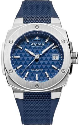 Alpina Alpiner Extreme Solameter (37.5mm) Dark Blue Triangle Pattern Dial / Dark Blue Silicone Strap AL-140N3AE6