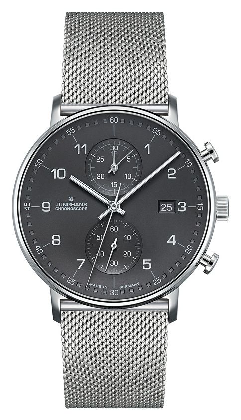 Junghans 41/4877.44 Men’s Form C Chronoscope Silver Mesh Watch