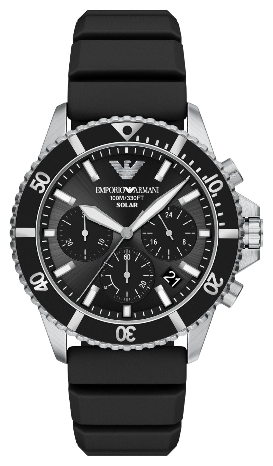 Emporio Armani AR11830 Solar Chronograph (44mm) Black Dial Watch