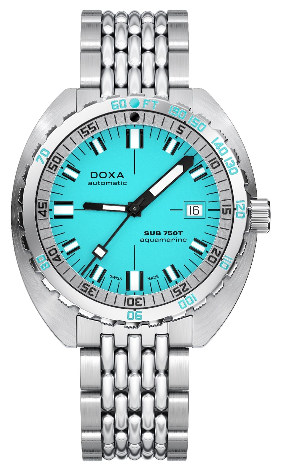 DOXA 825.10.241.10 SUB 750T Aquamarine (45mm) Light Blue Watch