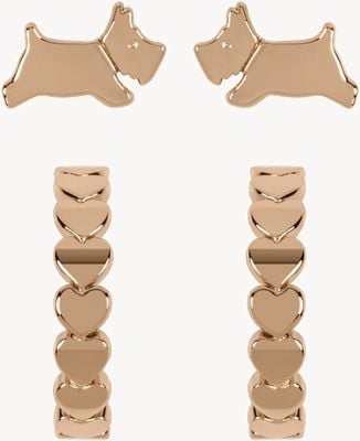 Radley Jewellery Fashion | Rose Gold Plated Sterling Silver Scottie Dog & Hoop Earring Set RYJ1214S