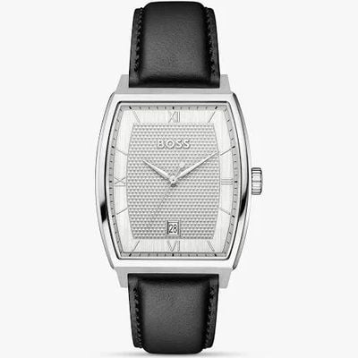 BOSS Men's Leather Strap White Dial Principle Ark 1514351