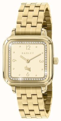 Radley Women's (28mm) Square Champagne Dial / Gold-Tone Stainless Steel Bracelet RY4636