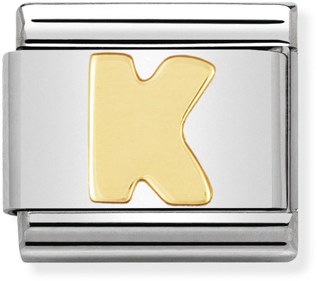 Nomination Classic Letter K 18ct Gold & Steel Charm 030101/11