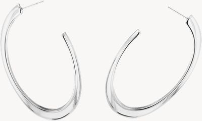 Calvin Klein Women's Modern Purity Hoop Earrings Silver 35000835