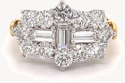 18k Y/gold 2ct Diamond Cluster Ring LM259992