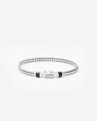 Buddha To Buddha Ben Mini Gemstone Bracelet Onyx Sterling Silver Size E 18.2cm 001K011011505