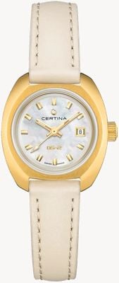 Certina Women's DS-2 Lady Powermatic 80 (27.5mm) Mother-of-Pearl Dial / Cream Leather Strap C0242073611100